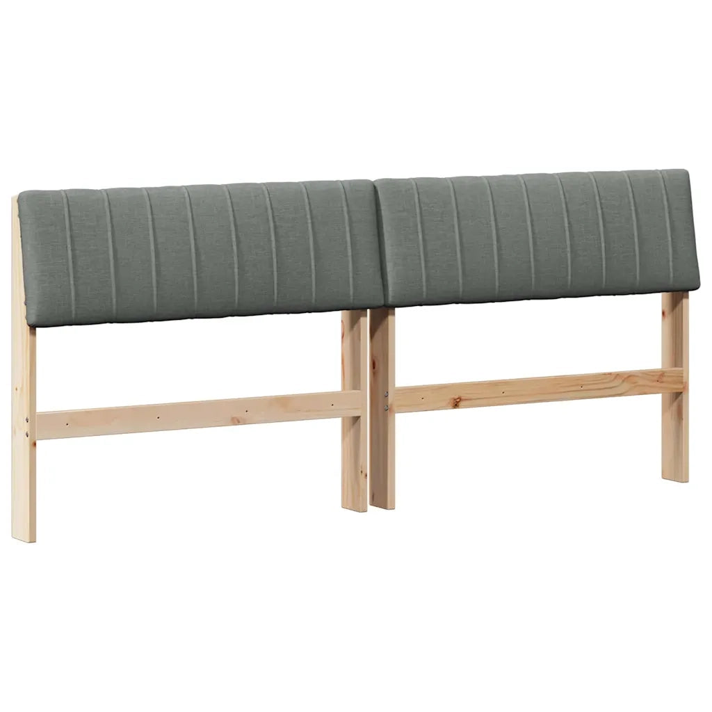 Testiera imbottita-Testiera con Cuscini-Testata Grigio scuro 180 cm Pino massello 390952