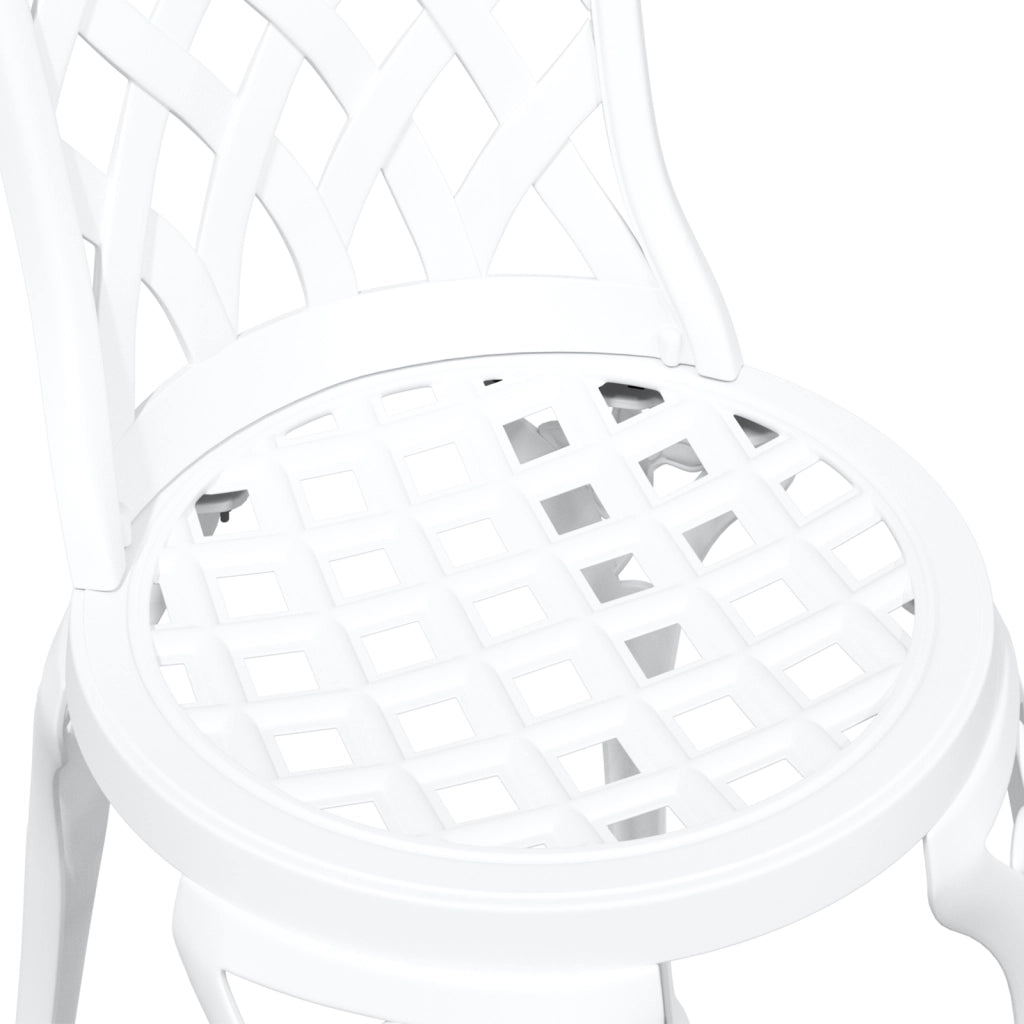 Sedi di giardino  2 pezzi in alluminio pressofuso bianco