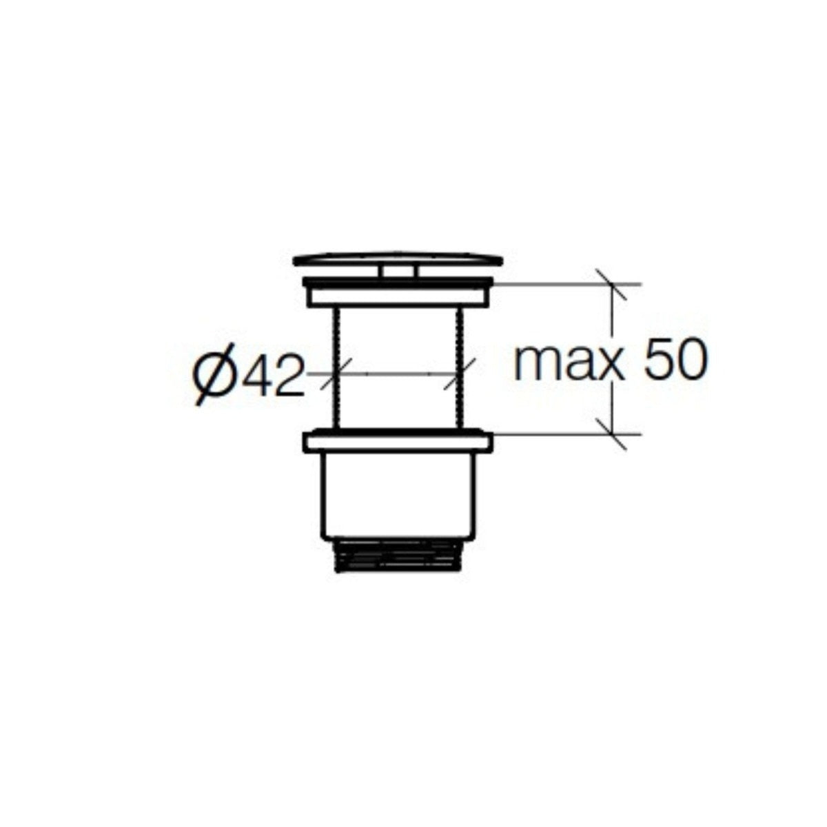 Lineabeta - Piletta scarico libero regolabile 0-50 mm da 1"1/4" in ottone cromato