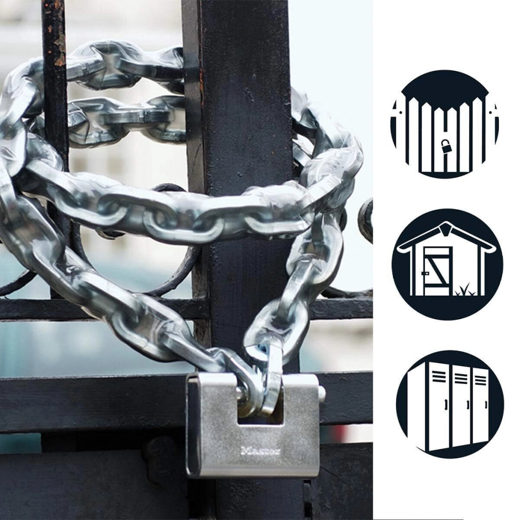 Master Lock 680EURD Lucchetto Blindato in Zinco con Archetto in Acciaio Temprato 80 mm 4 Chiavi colore Grigio