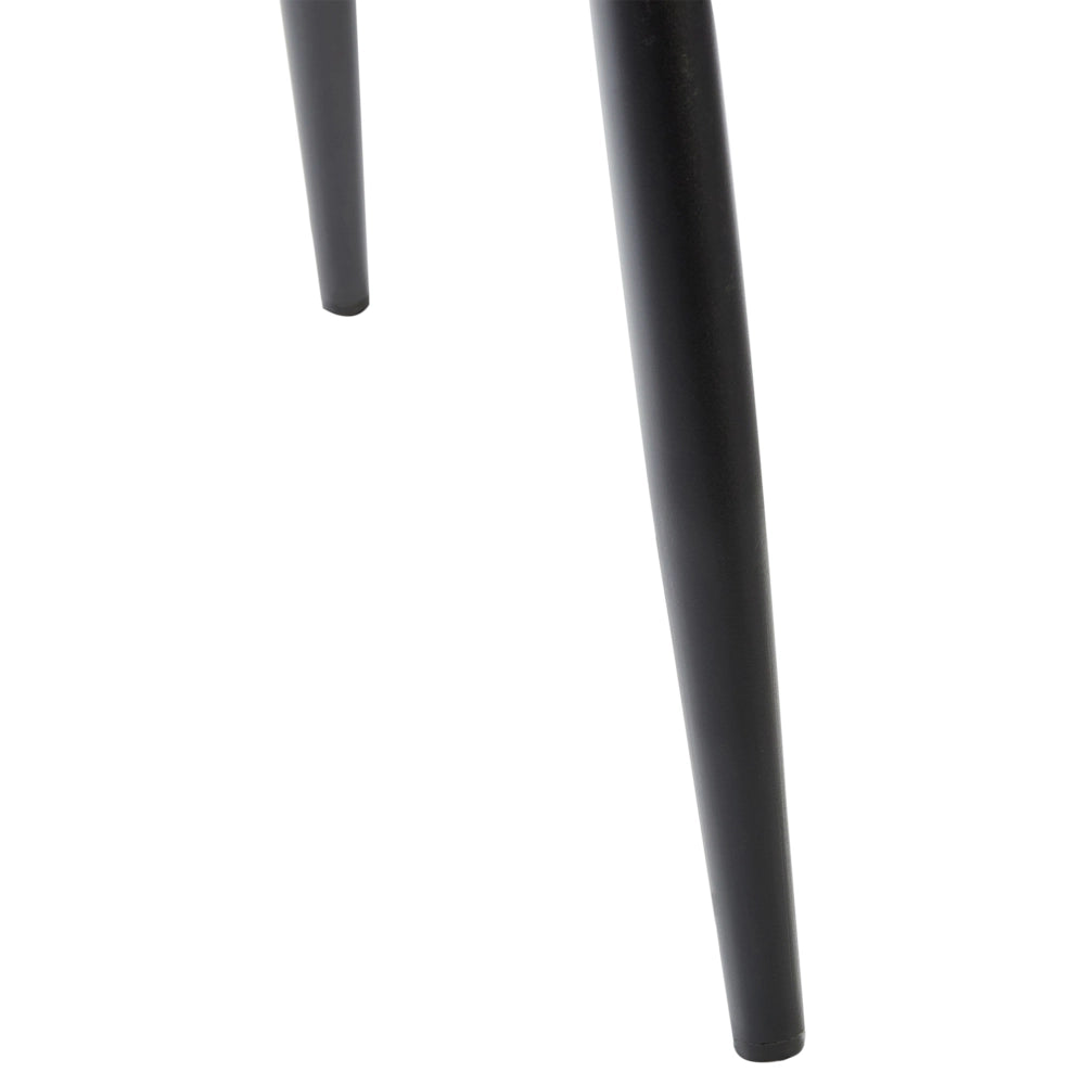 Set di 4 sedie da pranzo in velluto arancione gambe in ferro stile moderno