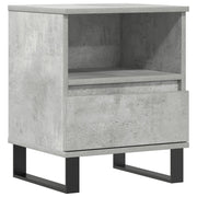 Comodino | Armadio da Notte | Mobiletto da notte Grigio Cemento 40x35x50 cm in Legno Multistrato