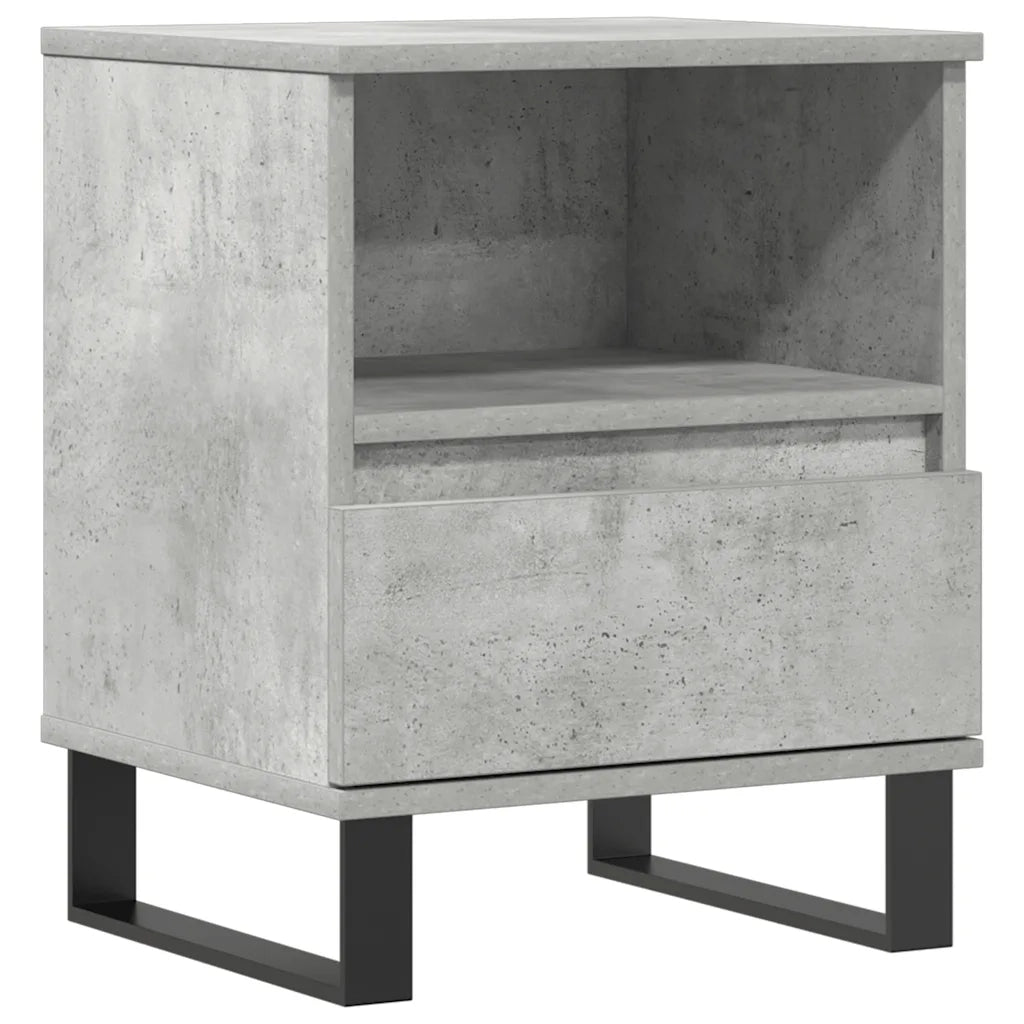 Comodino | Armadio da Notte | Mobiletto da notte Grigio Cemento 40x35x50 cm in Legno Multistrato
