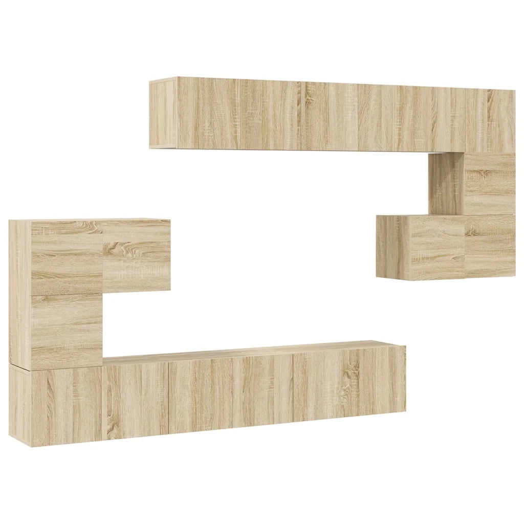 Set Porta TV 10 pz Rovere Sonoma in Truciolato cod mxl 17366