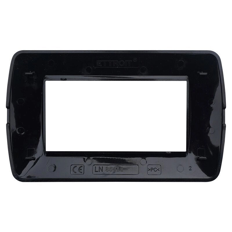 Placca Plastica Serie Space 4P Colore Nero Satinato Compatibile Con Bticino Living Light