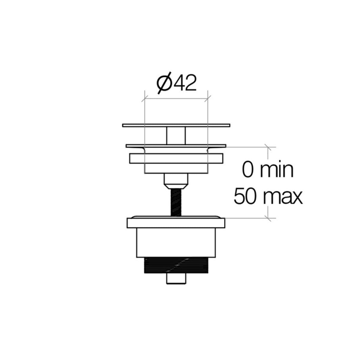 Lineabeta - Piletta scarico libero regolabile 0-50 mm da 1"1/4" in ottone cromato