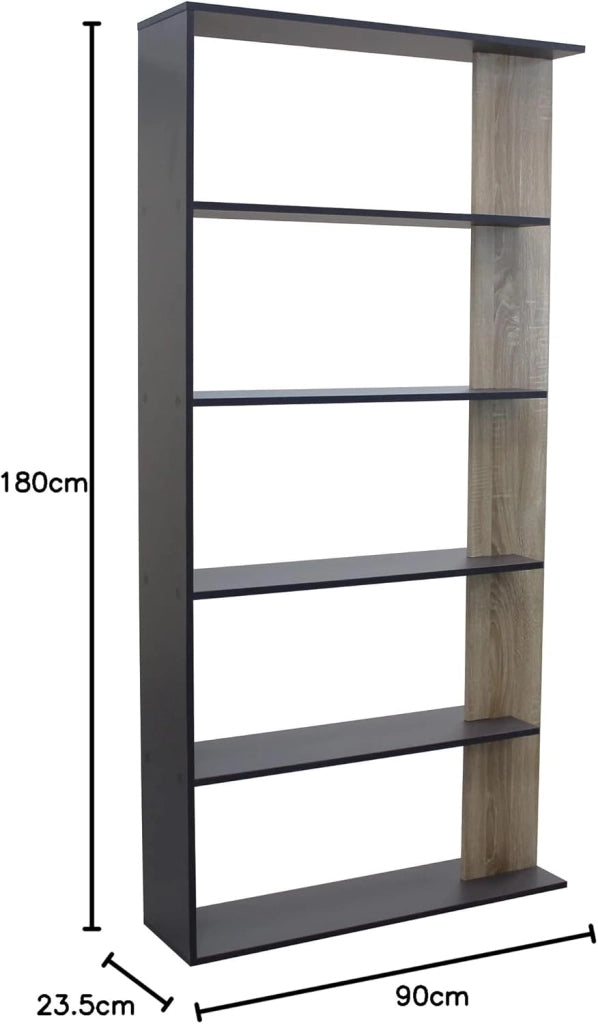 libreria Moderna di Design in Legno di Design per Salotto, Soggiorno 90x23,5x180 h
