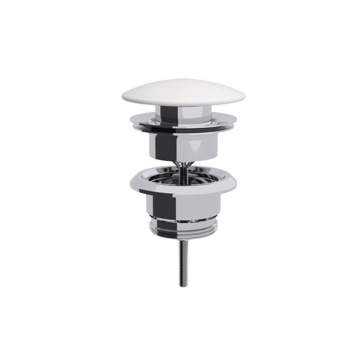 Lineabeta - Piletta click clack regolabile 0-80mm con tappo bianco lucido