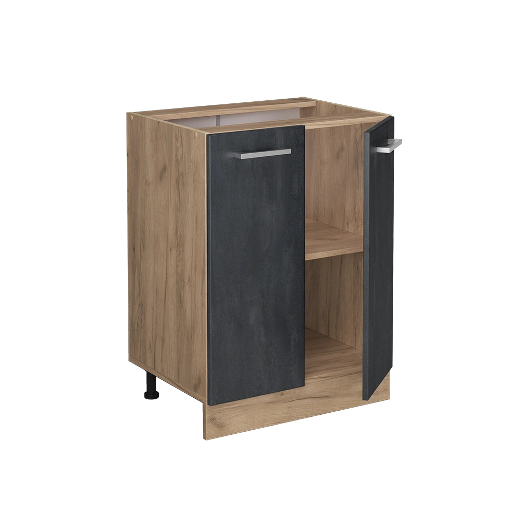 Vicco Mobiletto base cucina Calcestruzzo nero 60 cm senza piano di lavoro