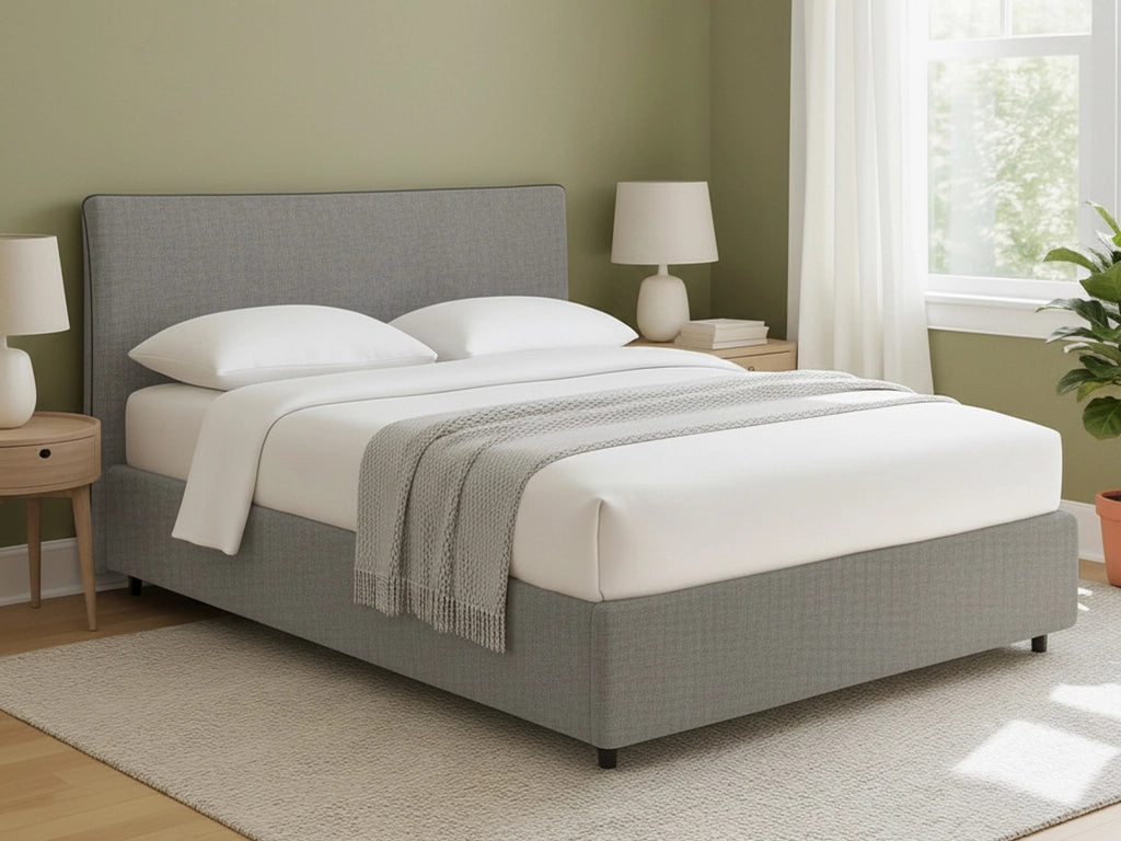 Tipton, Letto Matrimoniale Sfoderabile Made in Italy, Grigio Cenere