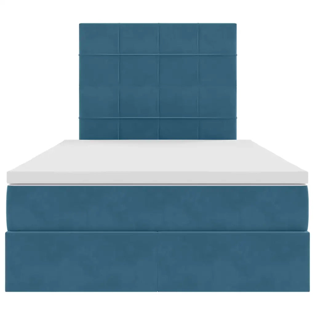 Letto con contenitore LED e materasso Blu Scuro 120 x 200 cm