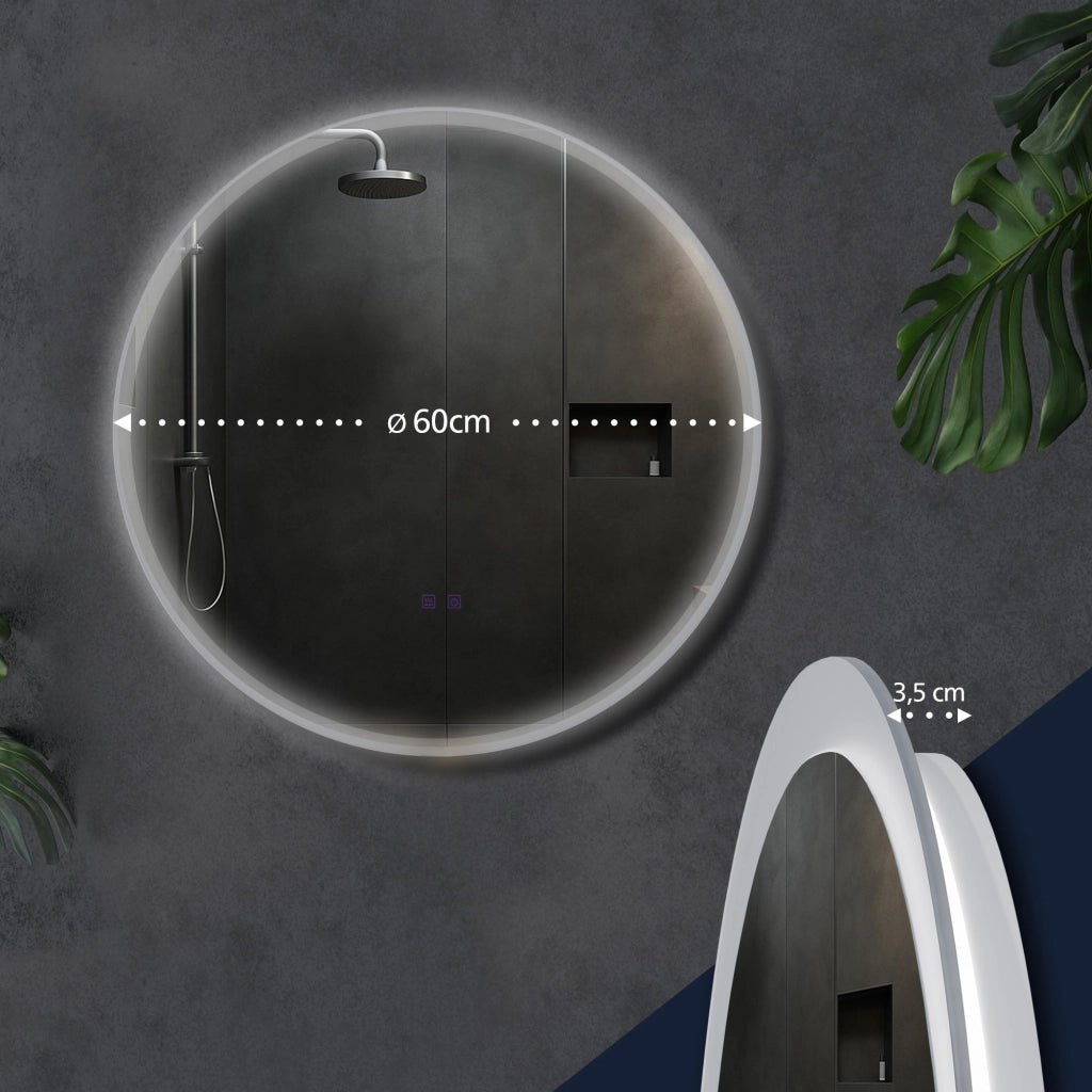 Specchio da bagno Laconia 60 con Bluetooth
