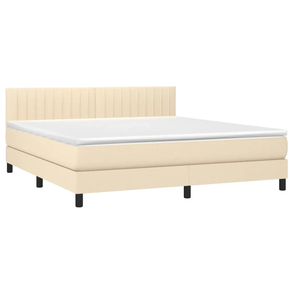 Giroletto a Molle con Materasso Crema 180x200 cm in Tessuto 3140238