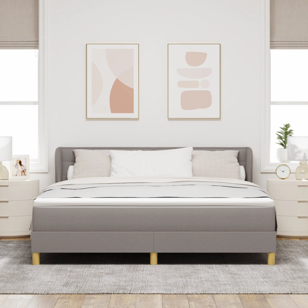 Box Spring Bed con Materasso Tortora 180x200 cm Tessuto