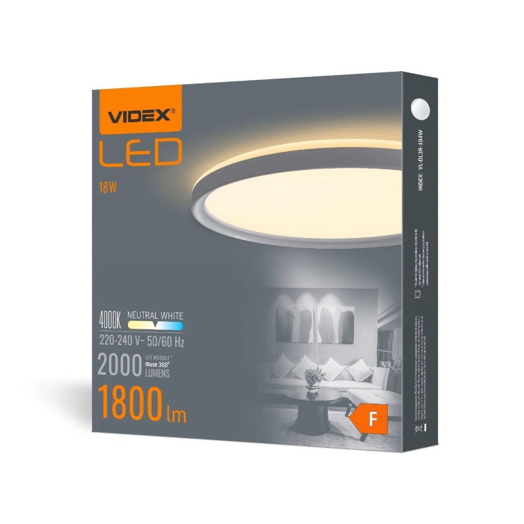 Plafoniera LED tonda bianca 18W 2000lm 4000K 29,2cm Videx