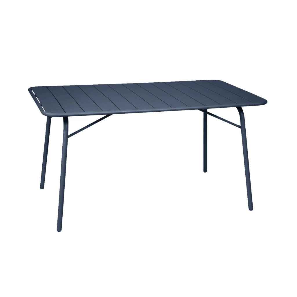 Tavolo da giardino bistrot pieghevole in metallo 6 posti, 140cm, blu