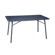 Tavolo da giardino bistrot pieghevole in metallo 6 posti, 140cm, blu