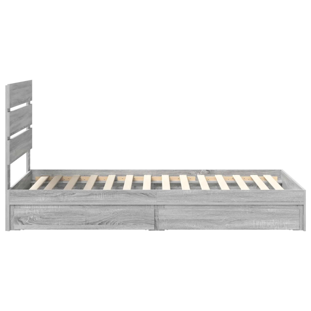 Letto con Contenitore con testiera Grigio Sonoma 70 x 190 cm 3411937
