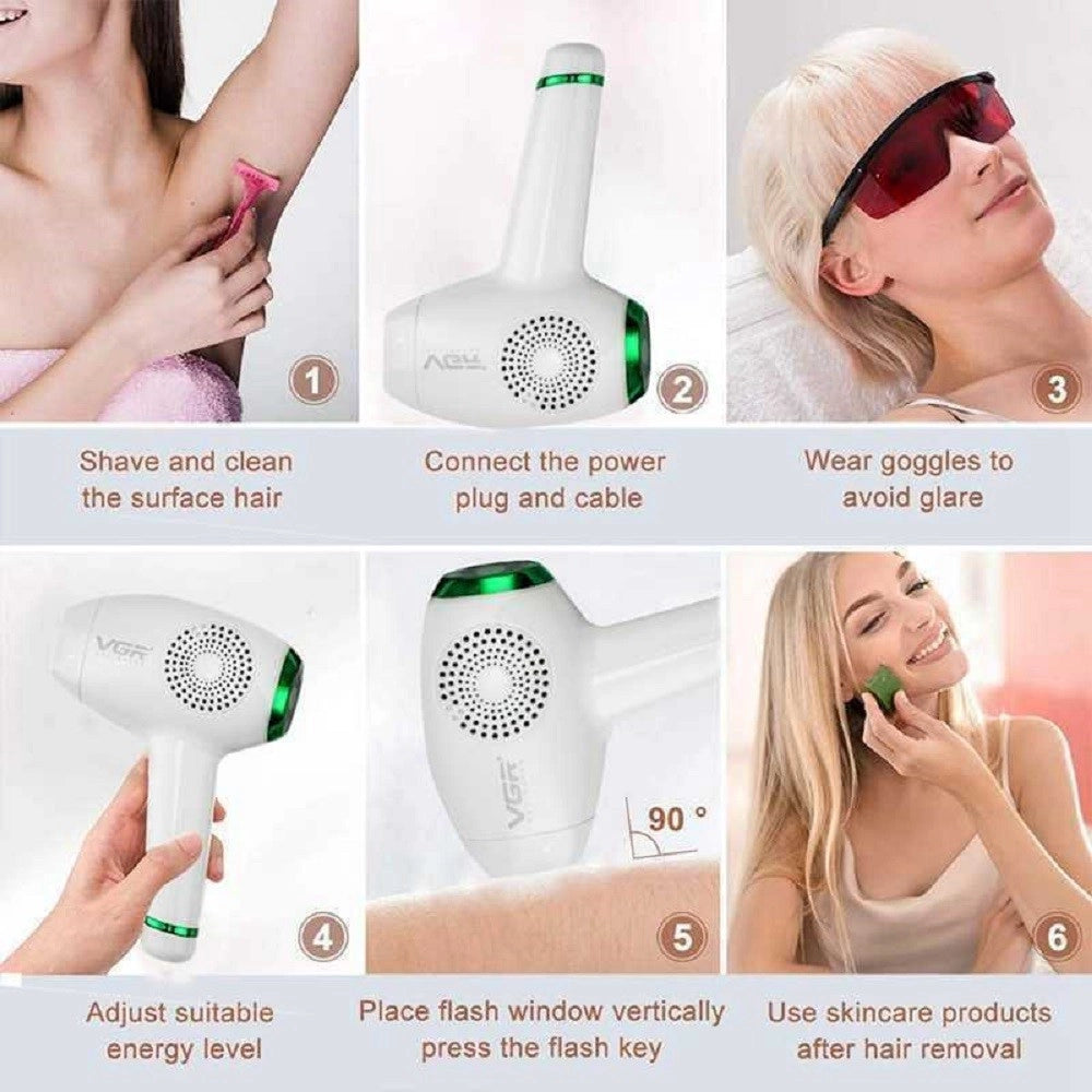 Trade Shop - Depilatore Luce Pulsata Professionale Flash Indolore Laser Viso Corpo Vgr V-716 -
