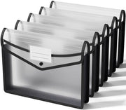Documenti A4, 5 pezzi, borsa documentaria alta qualità, cartellino con chiusura a pressione, borsa trasparente impermeabile per ufficio o scuola