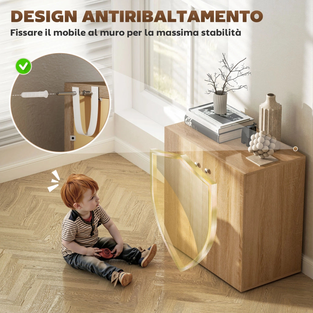 Armadio Battente 2 Ante ¨C zephmum ¨C Legno Bianco 70x39x70cm