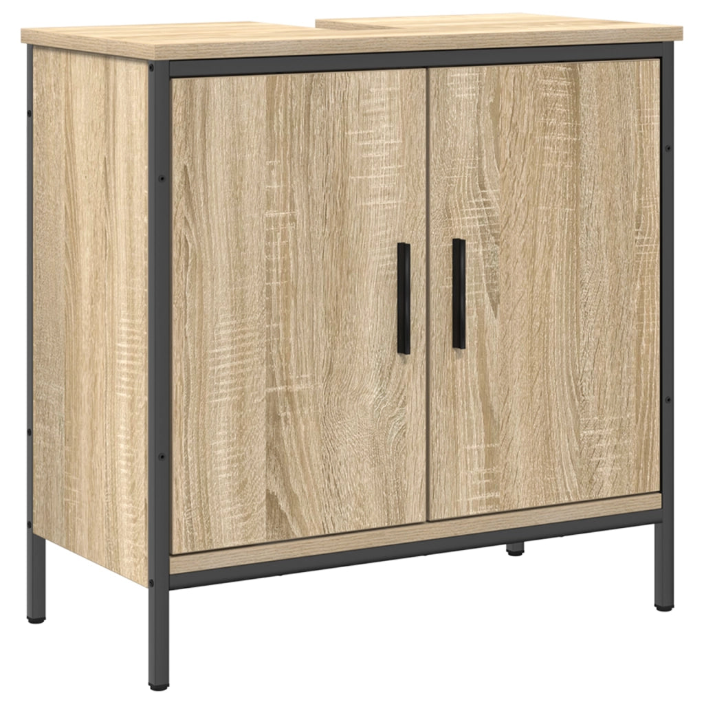 Set Mobili Bagno 3 Pezzi Rovere Legno Ingegnerizzato