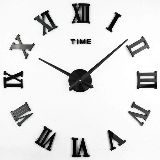 Orologio da parete DIY, orologi da parete con adesivi 3D visivi, orologi da parete in acrilico con design moderno, idonei per la decorazione di casa, ristoranti, uffici e hotel (90-100 cm, nero)