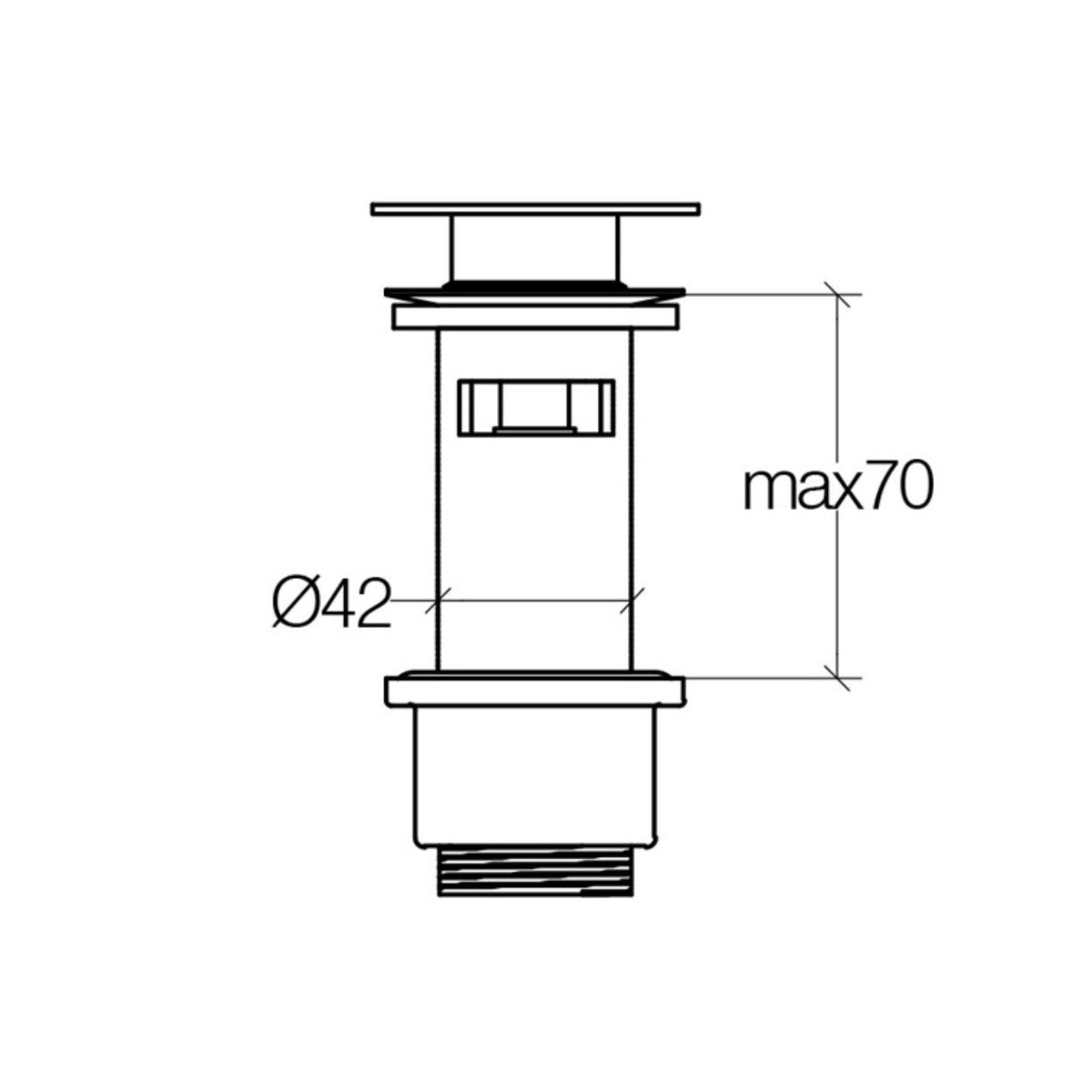 Lineabeta - Piletta click clack con troppopieno regolabile 0-70mm ottone cromato