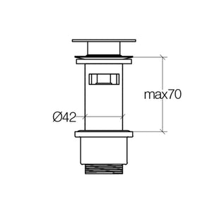 Lineabeta - Piletta click clack con troppopieno regolabile 0-70mm ottone cromato