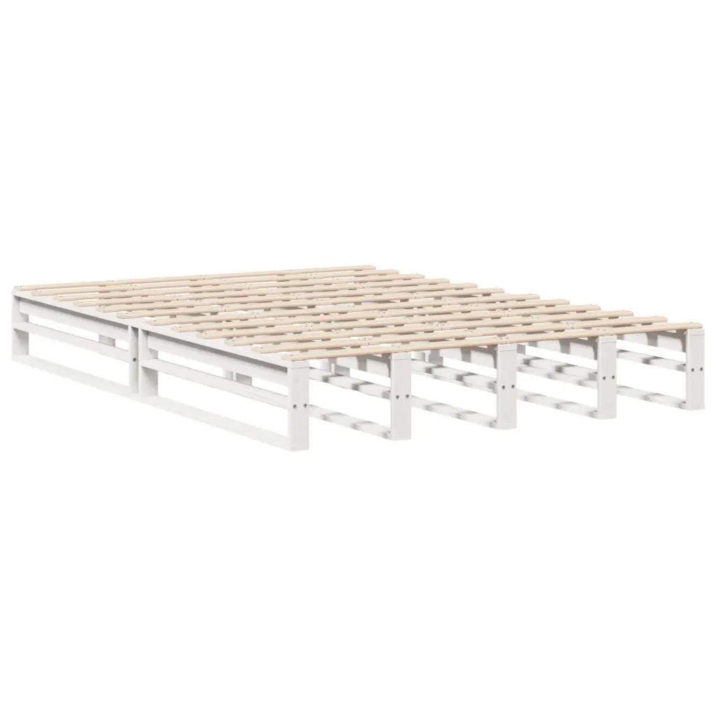 Letto senza Materasso Bianco 140x190 cm Legno Massello di Pino