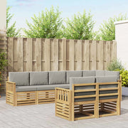 Set di divani da esterno 8 pcs Bianco e Grigio Chiaro