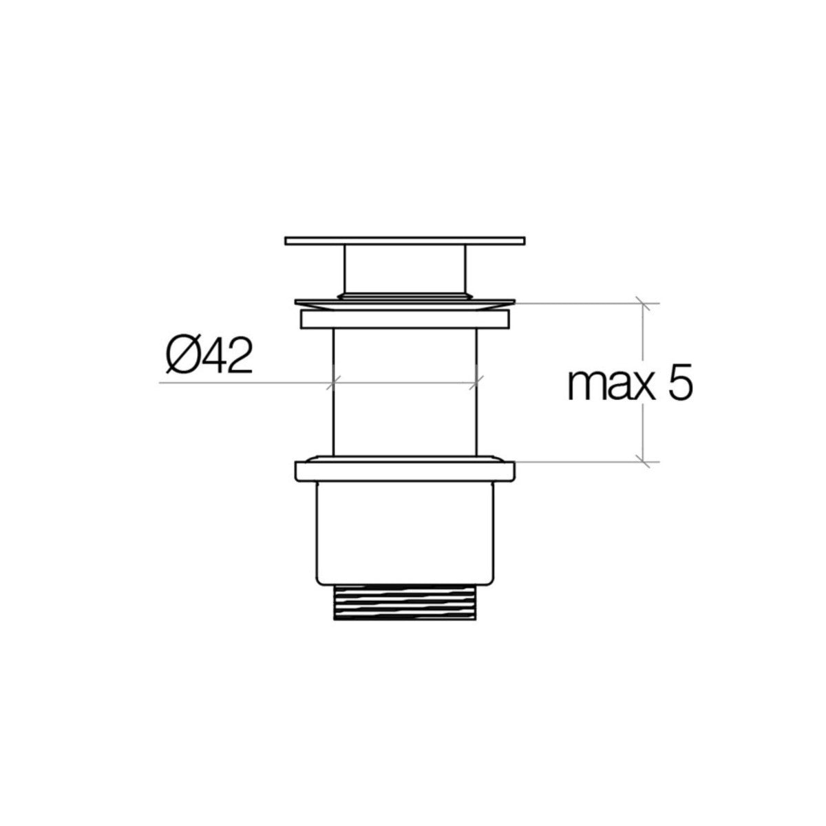 Lineabeta - Piletta click clack senza troppopieno regolabile 0-50 mm cromato