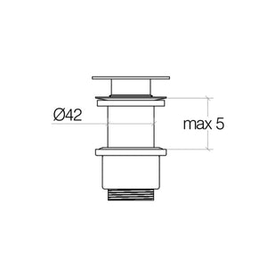 Lineabeta - Piletta click clack senza troppopieno regolabile 0-50 mm cromato