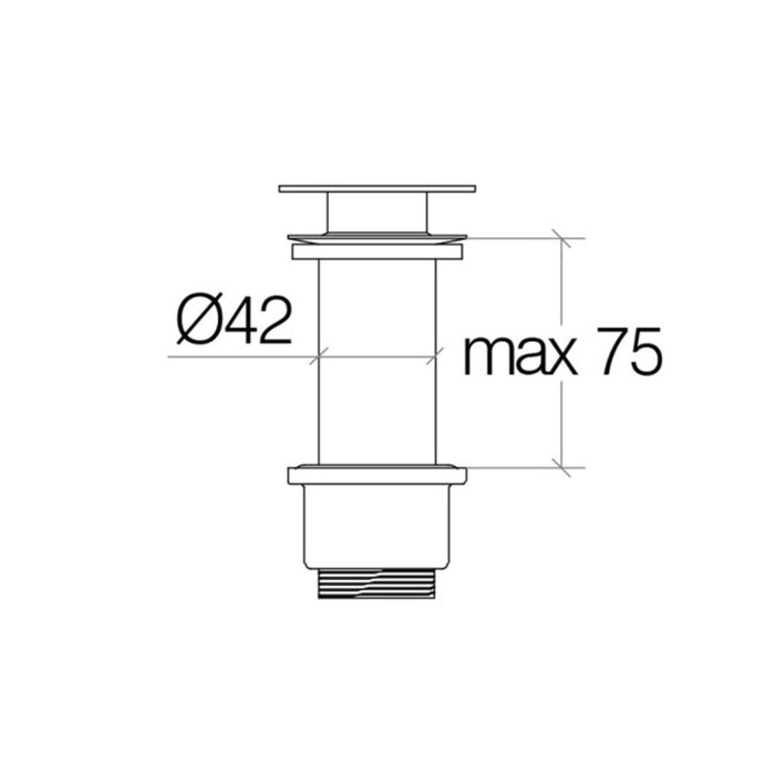 Lineabeta - Piletta click clack senza troppopieno regolabile 0-75 mm cromato