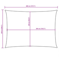 Parasole a Vela Oxford Rettangolare 2,5x4 m Bianco 135262