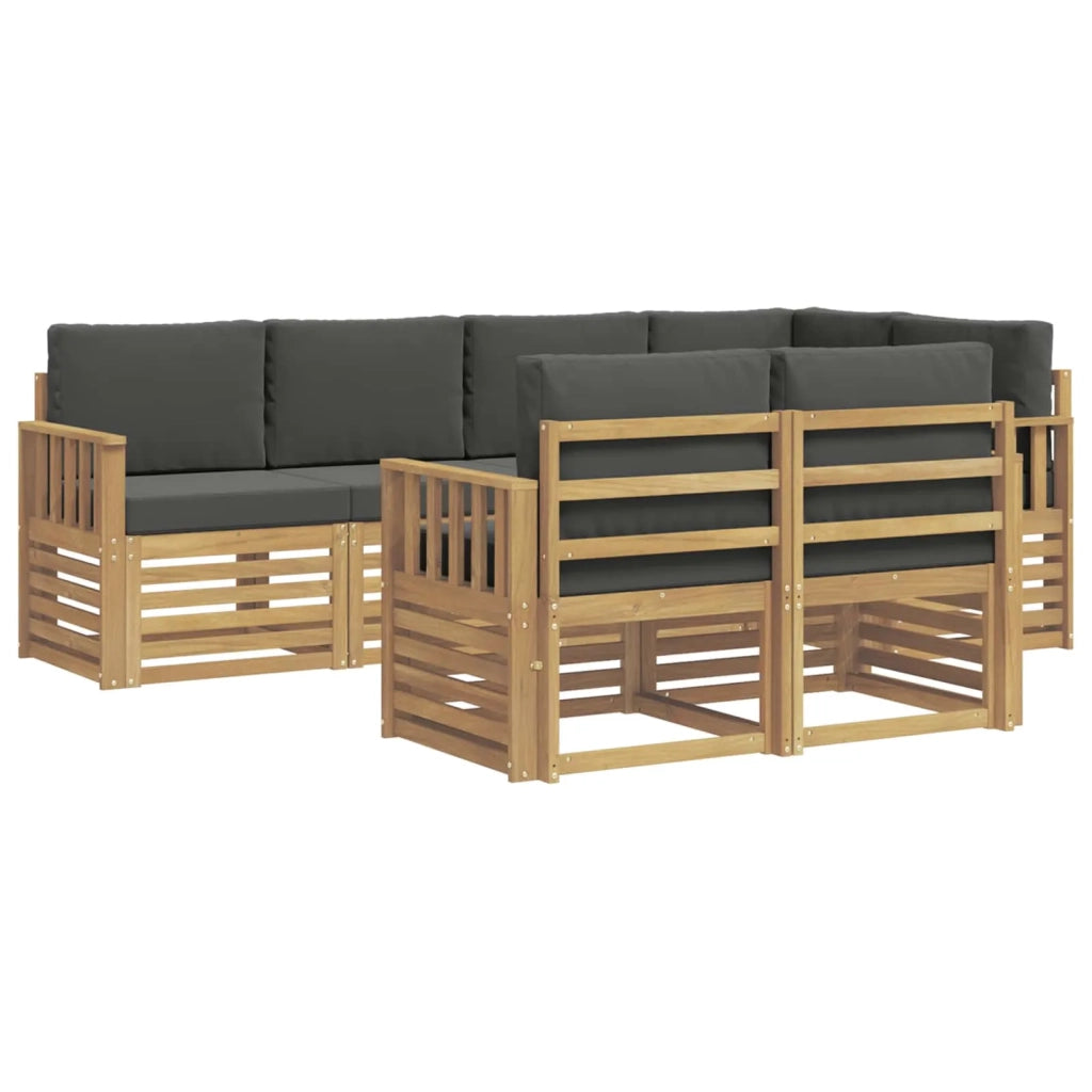 Set di divani da esterno 7 pcs Bianco e Antracite