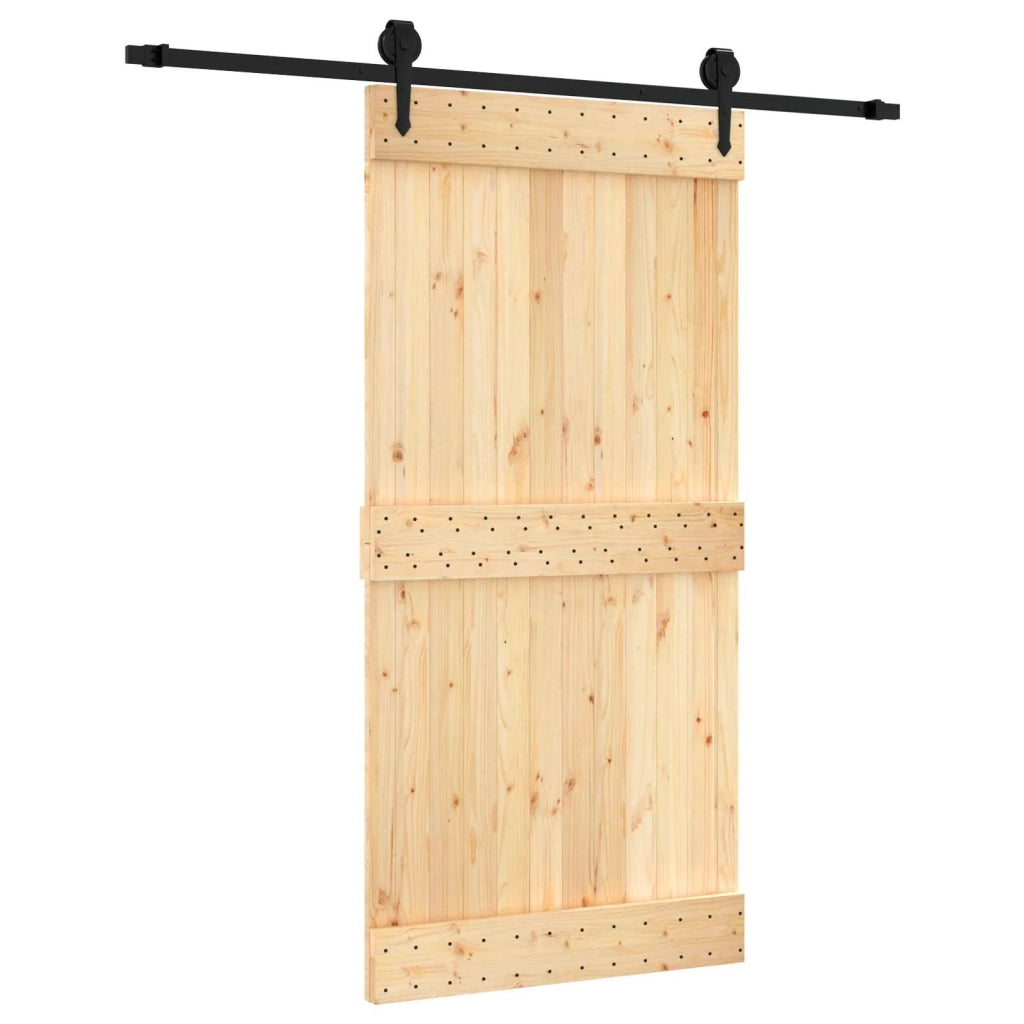 Porta scorrevole Naturale e Nero 100 x 210 cm 3445157