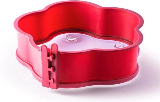 Vaso a forma di cono con piatto in vetro e gambe in vetro Ø 26 cm (rosso) - Nuovo Design Vaso a forma di cono