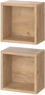 Mensola a muro Senyo, rovere Goldkraft, 25 x 25 cm set da 2, per il bagno, Tanto spazio per gli utensili da bagno
