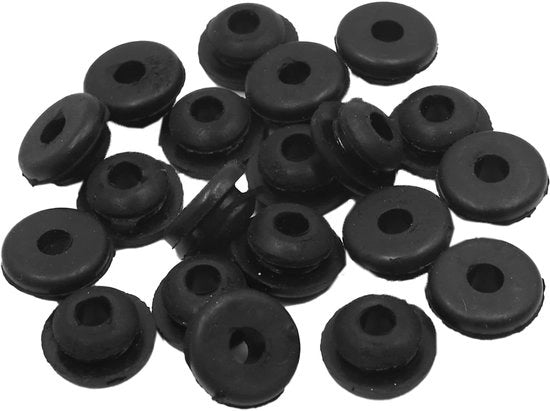 Set di copertura per scarico in gomma da 20 pz - duraturo - facile da installare - nero - diametro foro 6mm