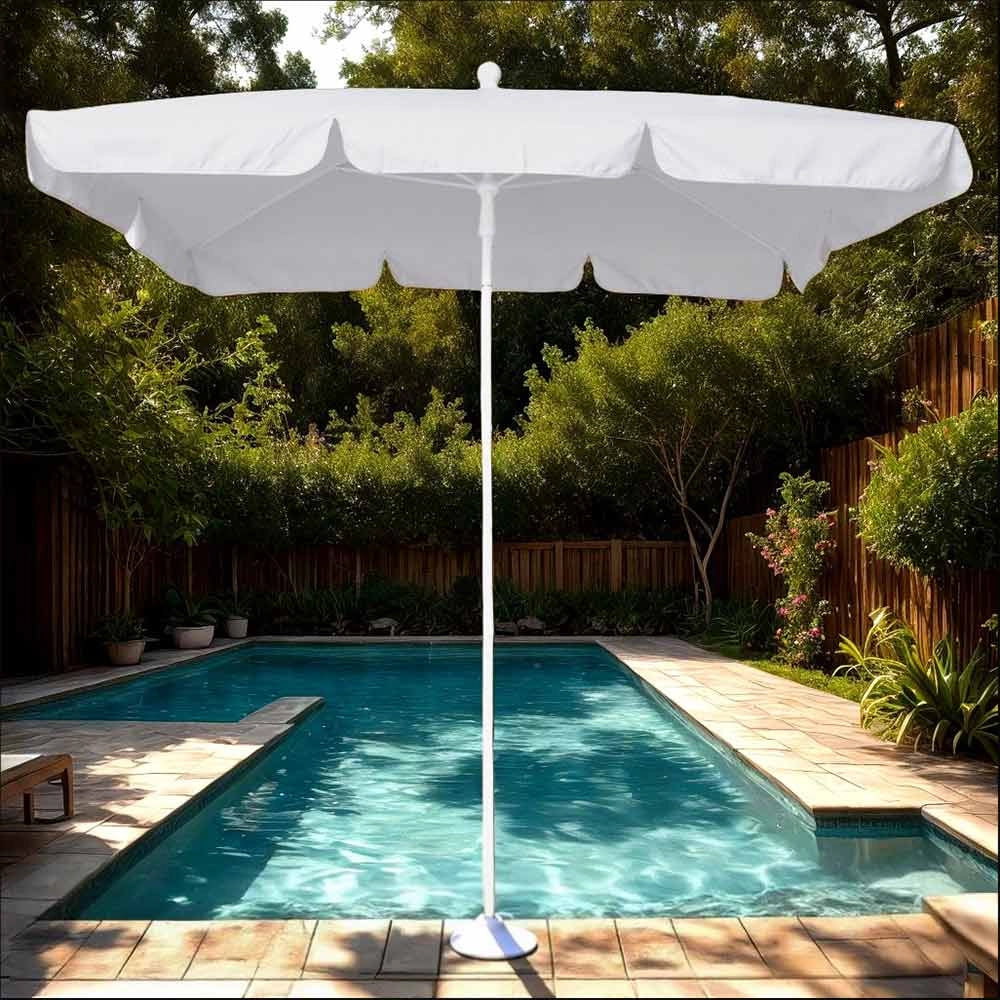 Ombrellone Maffei Art.113R grigio chiaro 185 x 125 x h 230 cm telaio in acciaio