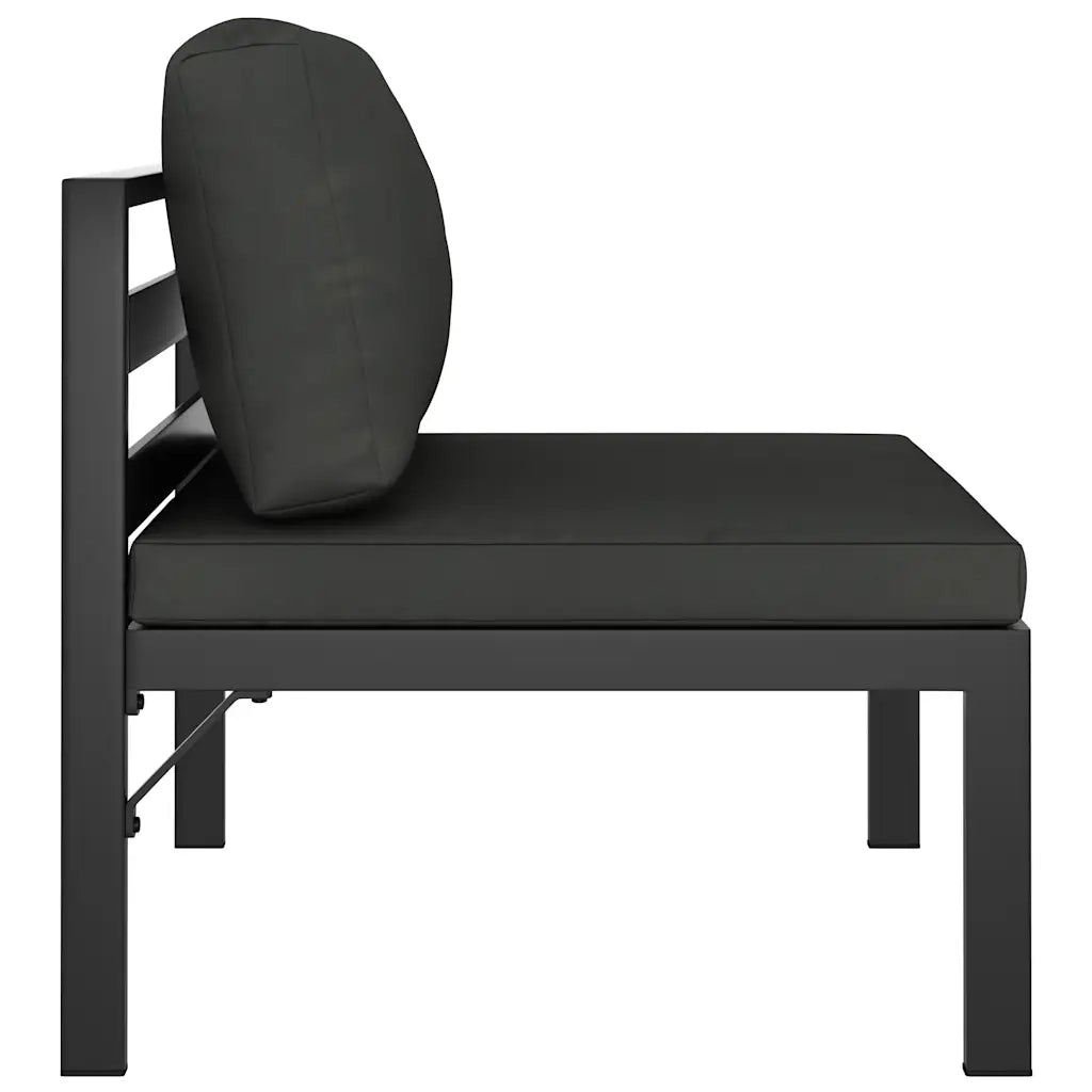 Divano Centrale Modulare 1 pz con Cuscini Alluminio Antracite cod mxl 118843