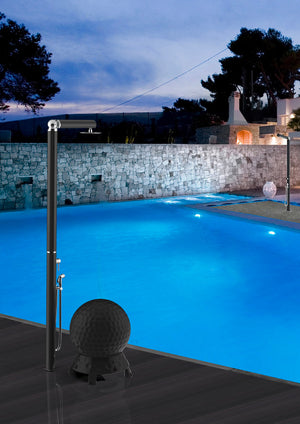 Doccia da Giardino Miscelatore Soffione e Doccetta Mobile Quick Bianco Lucido