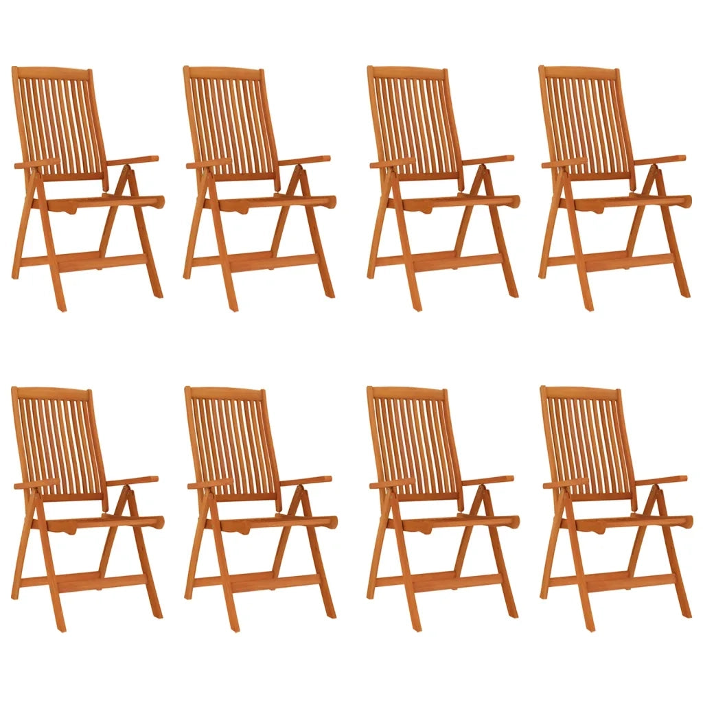 Sedie da Giardino Pieghevoli 8pz in Legno Massello di Eucalipto cod mxl 13987