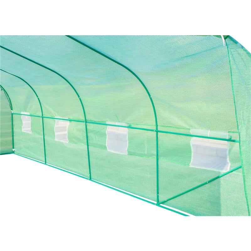 SERRA DA GIARDINO A TUNNEL CON 8 FINESTRE E PORTA AVVOLGIBILE 6 X 3 X 2M