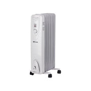 Termozeta TZR20 Radiatore ad olio 7 elementi 3 potenze 600W 900W 1500W termostato regolabile con ruote e maniglia integrata colore Bianco