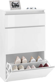 Scarpiera 3 ante L 60 x H 120 x P 26.5 cm 12 paia, bianco