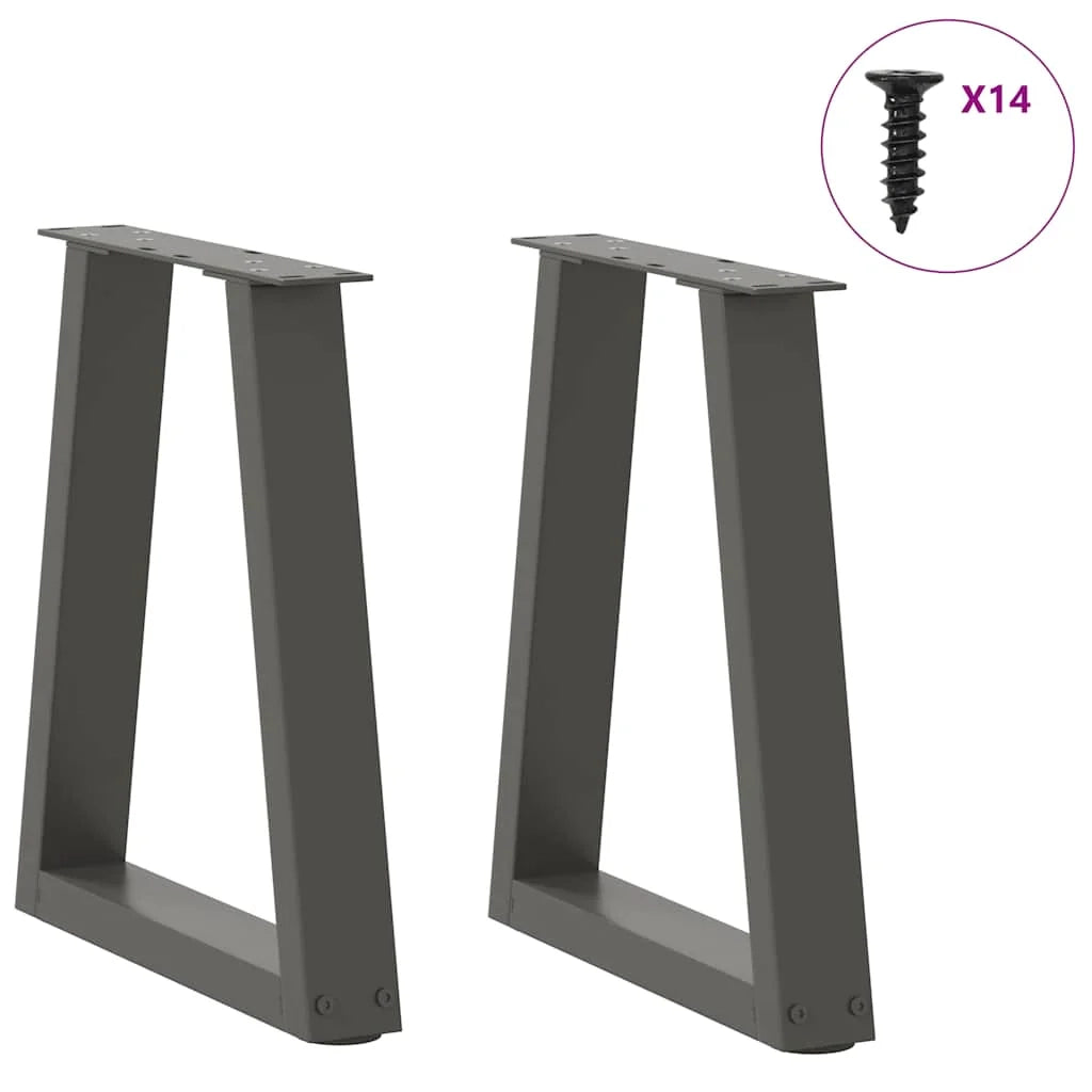 Set di 2 gambe regolabili per tavolino da caffè a forma di V 38 x 42-43,3 cm design moderno acciaio antracite 02_0056841