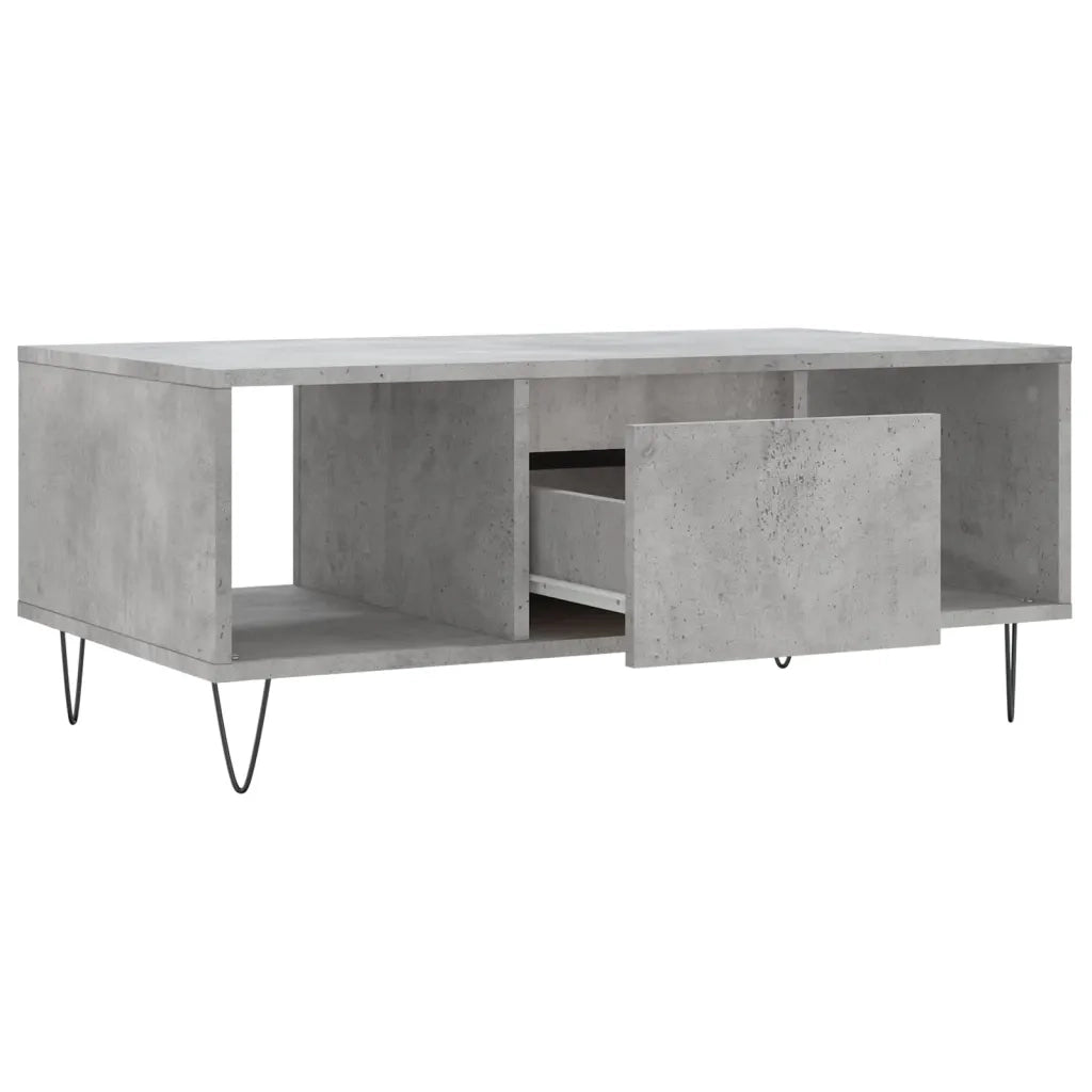 Tavolino salotto | Tavolino da caff¨¨ | Tavolino da Soggiorno Grigio Cemento 90x50x36,5 cm Legno Multistrato