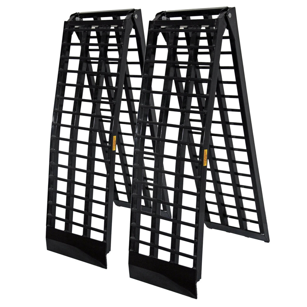 Set di 2 rampe di carico pieghevoli multiuso in alluminio con barra di sicurezza 274 cm fino a 800 kg 16_0001226